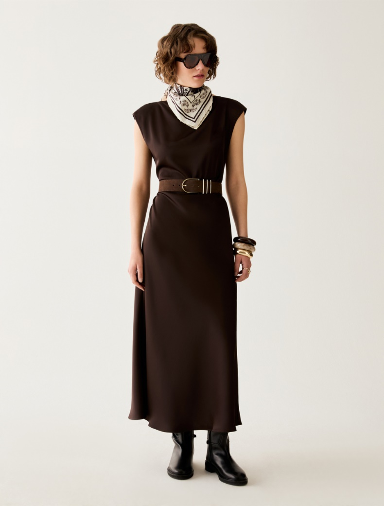 Satin dress with draping - Pennyblack - 5