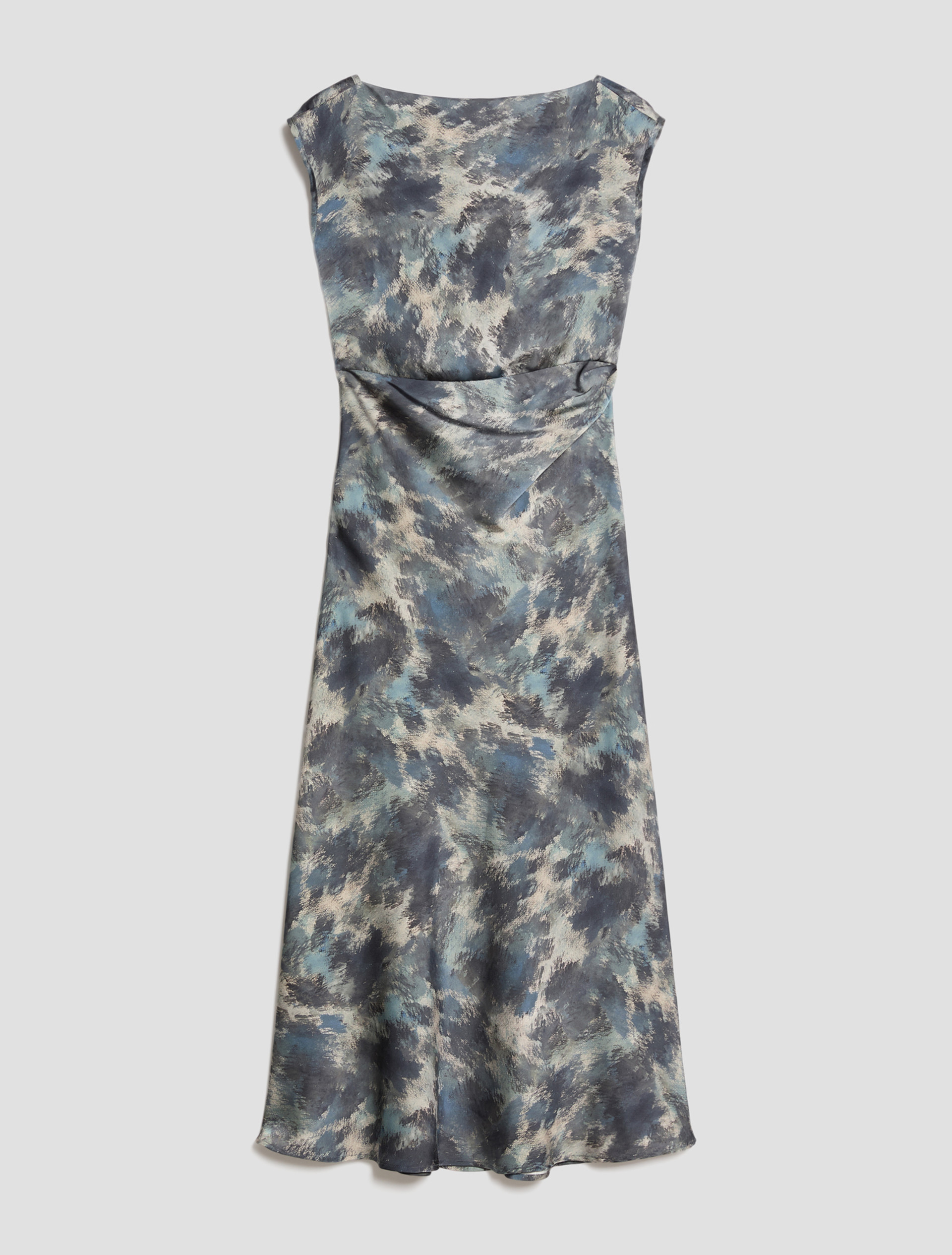 Satin dress with draping - LIGHT BLUE - Pennyblack - 2