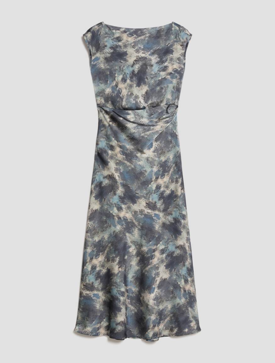Satin dress with draping - LIGHT BLUE - Pennyblack - 2