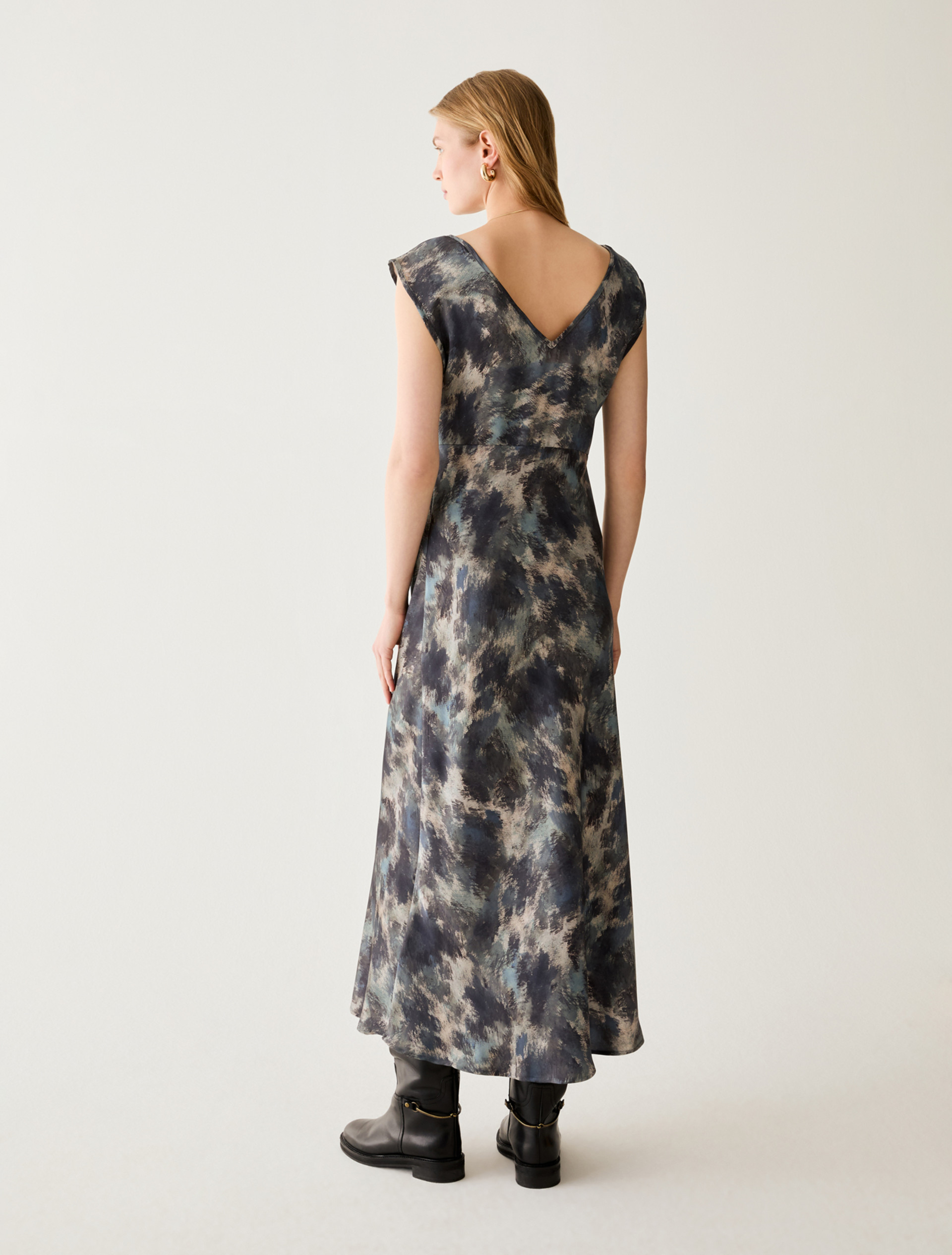 Satin dress with draping - LIGHT BLUE - Pennyblack - 3