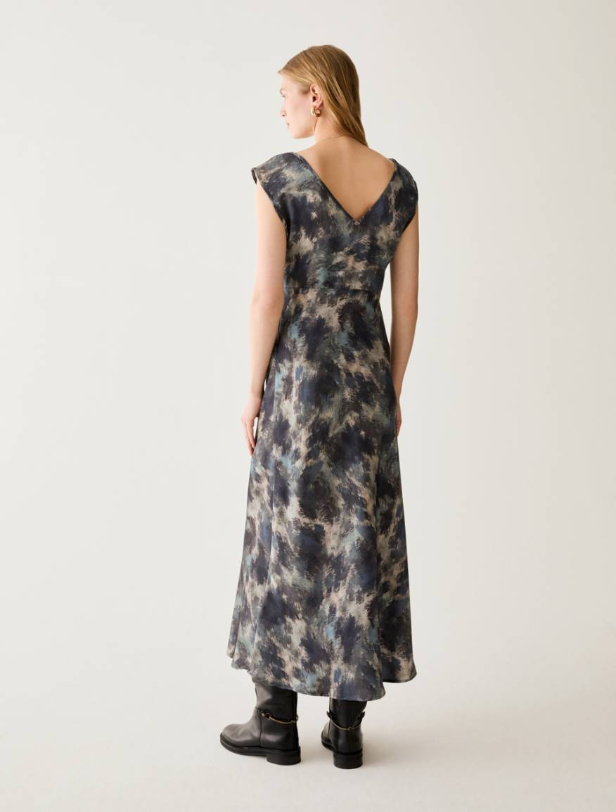 Satin dress with draping - LIGHT BLUE - Pennyblack - 3