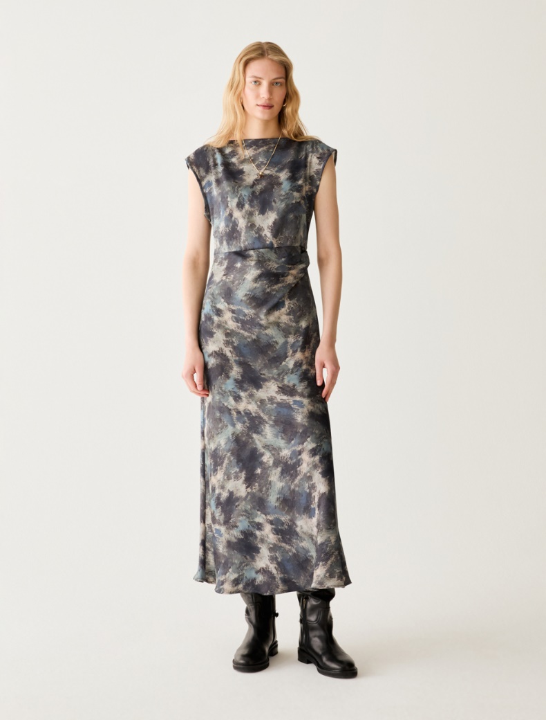 Satin dress with draping - Pennyblack