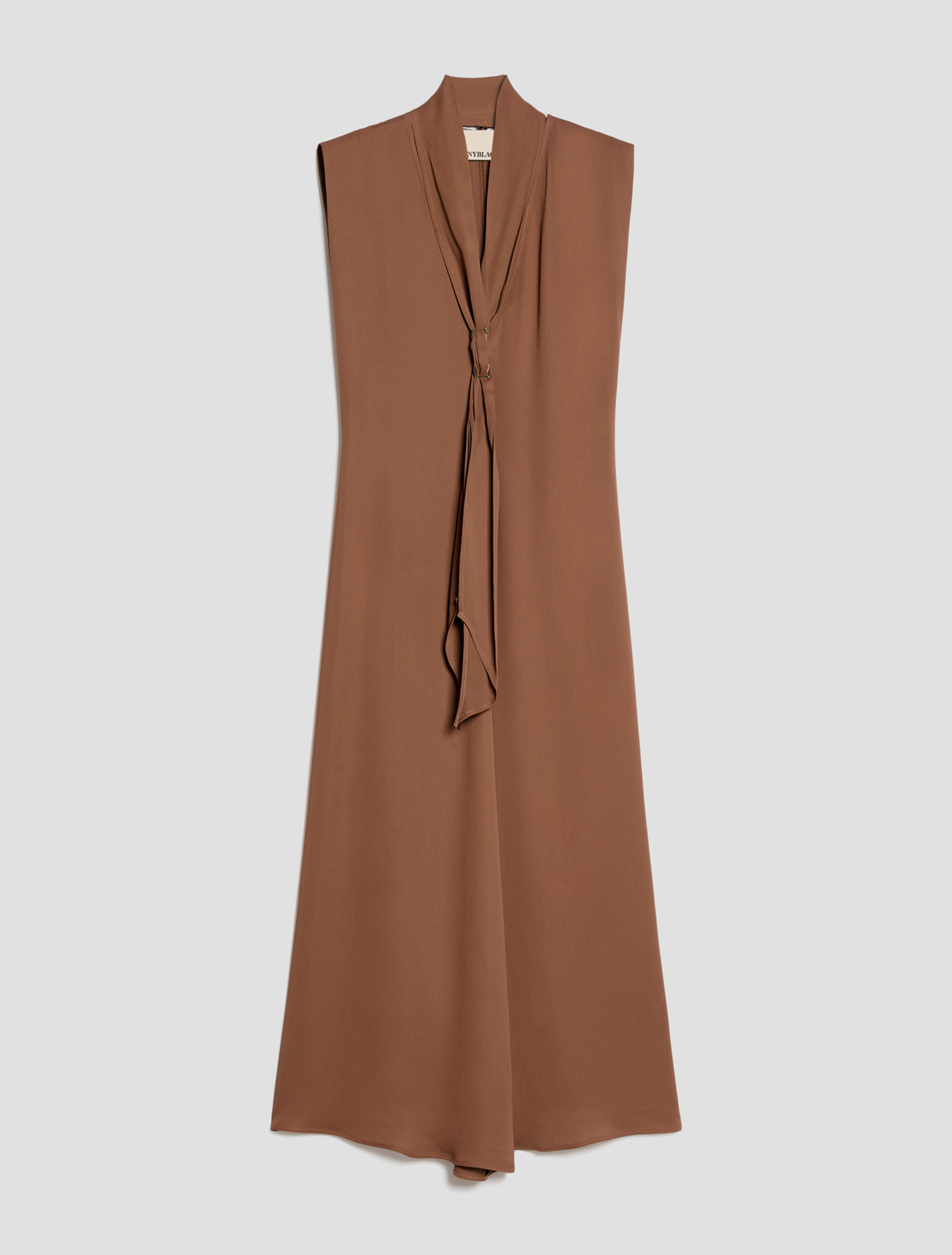 Double georgette midi dress - TOBACCO BROWN - Pennyblack - 2