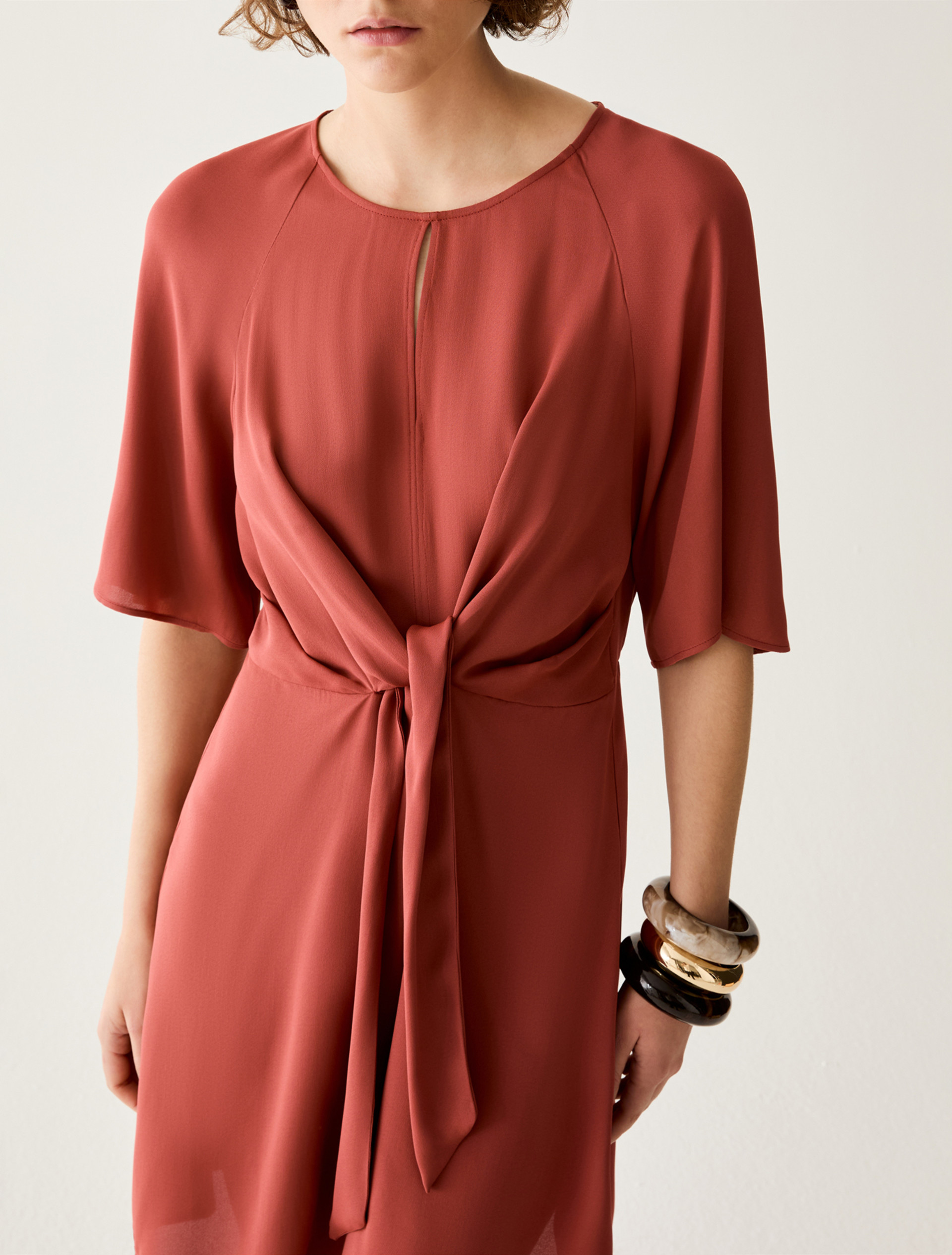 Double georgette dress - RED - pennyblack