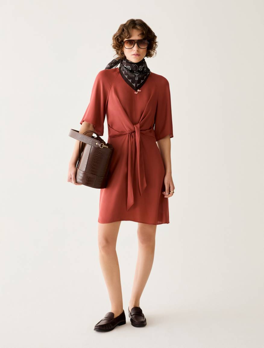 Double georgette dress - RED - Pennyblack - 5