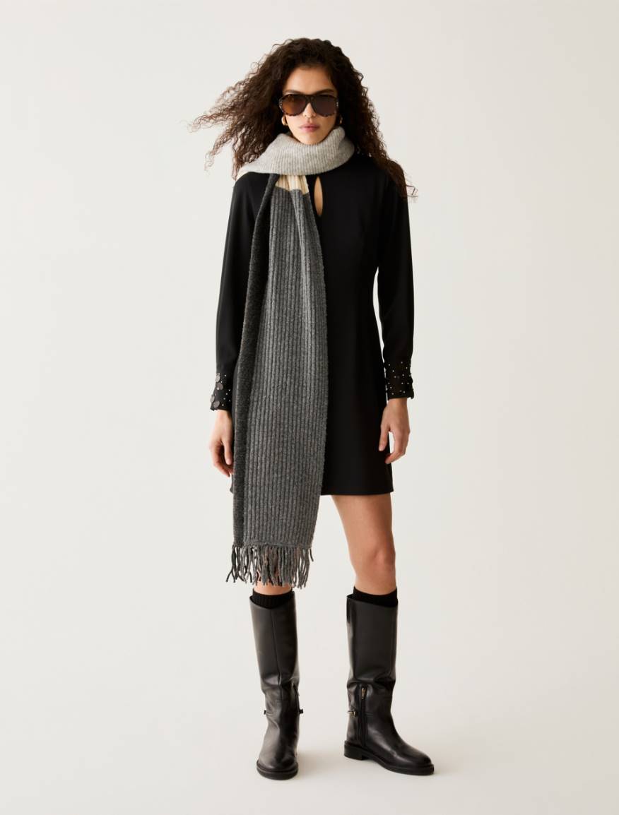 Sheath dress with bijou embroidery - BLACK - Pennyblack - 4
