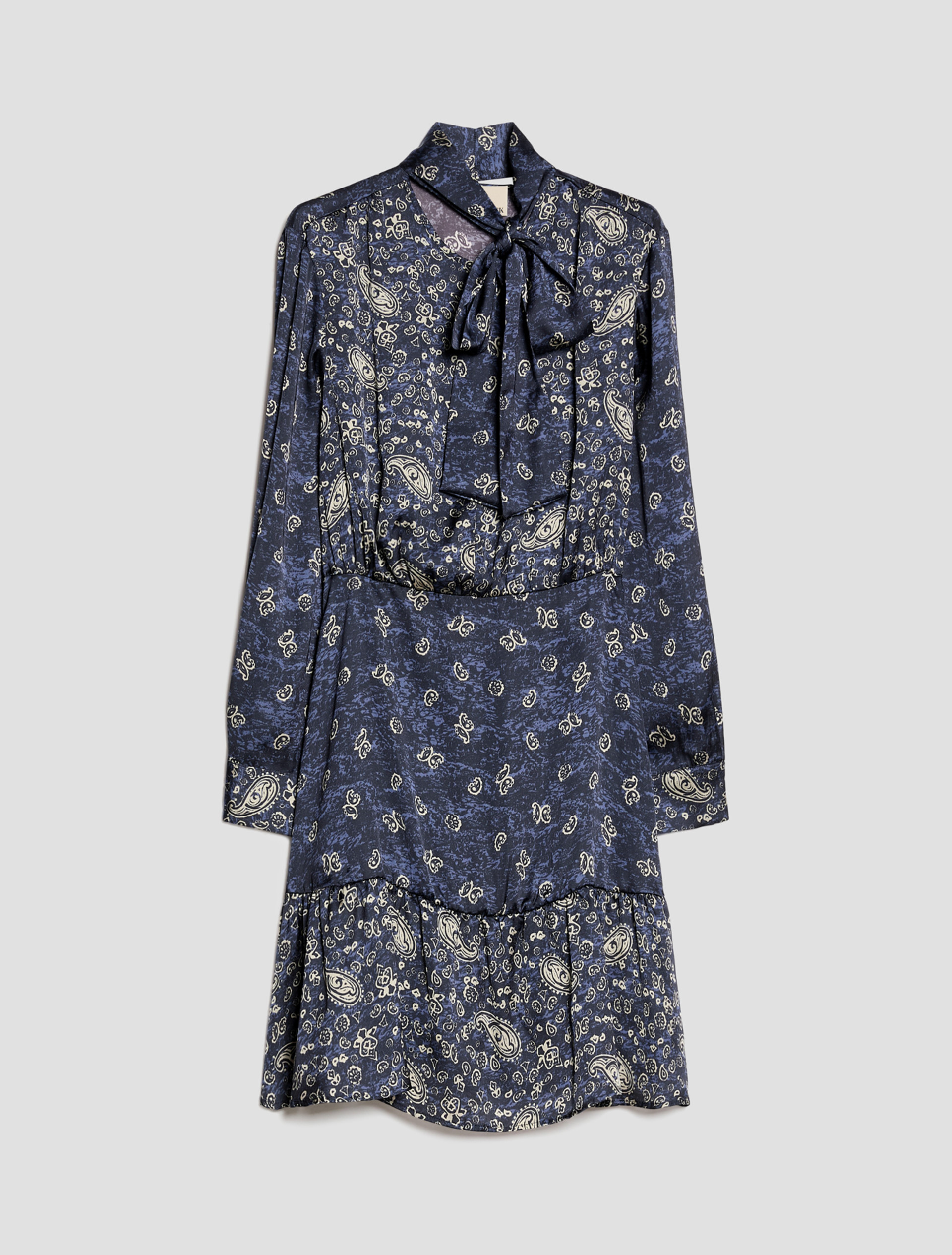 Paisley-print satin dress - NAVY - Pennyblack - 2
