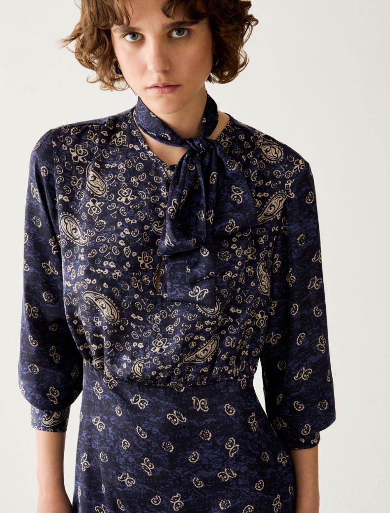 Paisley-print satin dress - Pennyblack - 4