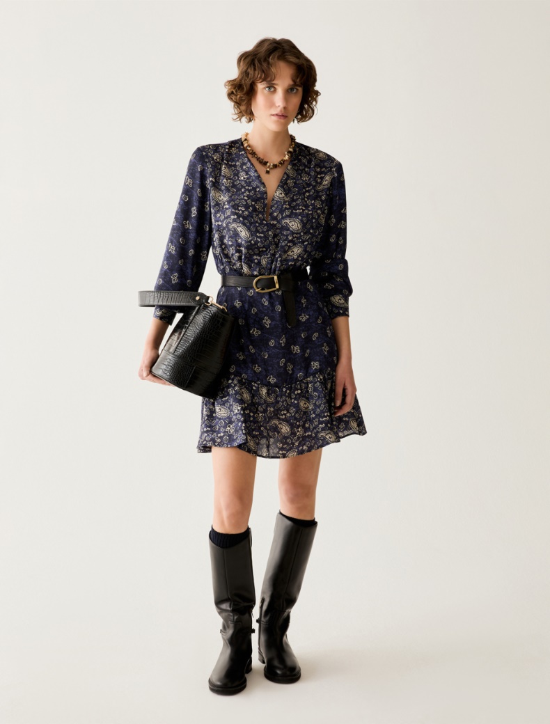Paisley-print satin dress - Pennyblack - 5