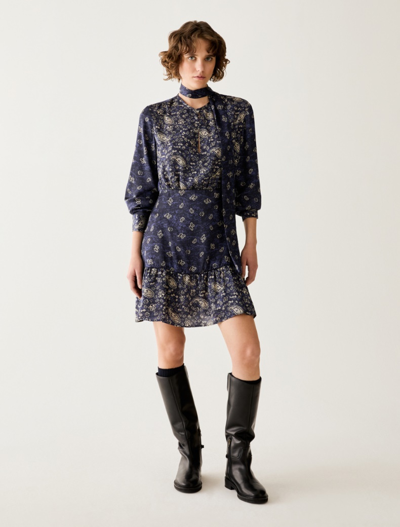 Paisley-print satin dress - Pennyblack