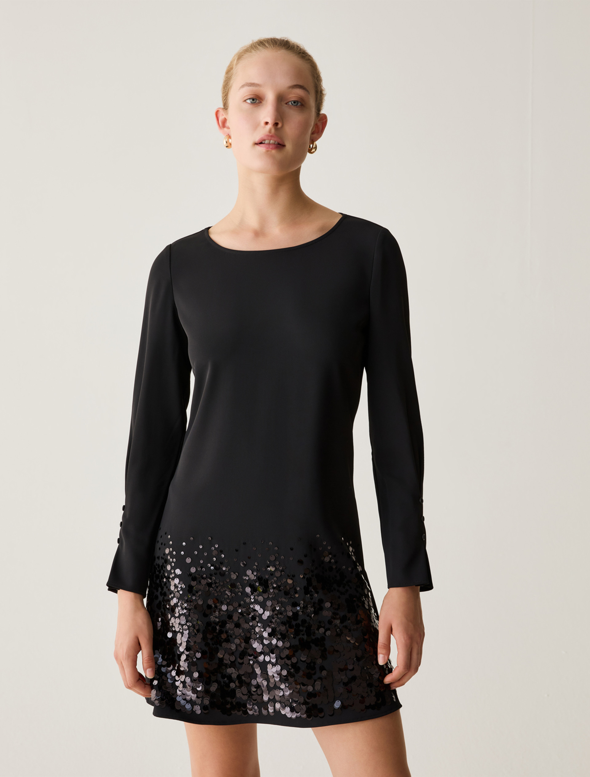 Sequinned shift dress - BLACK - Pennyblack - 1