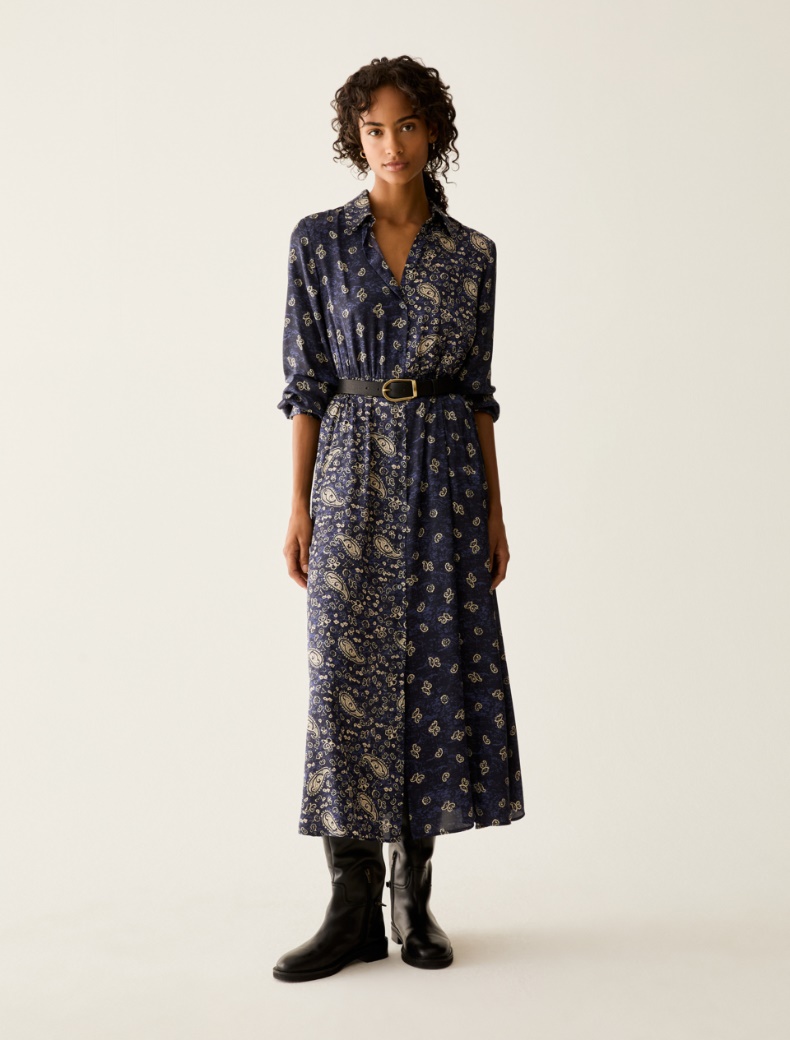 Paisley satin shirt dress - Pennyblack