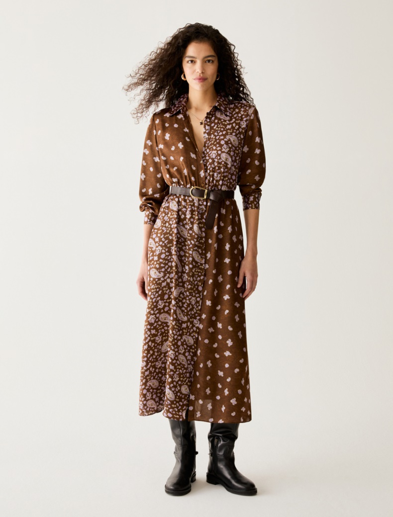 Paisley satin shirt dress - Pennyblack