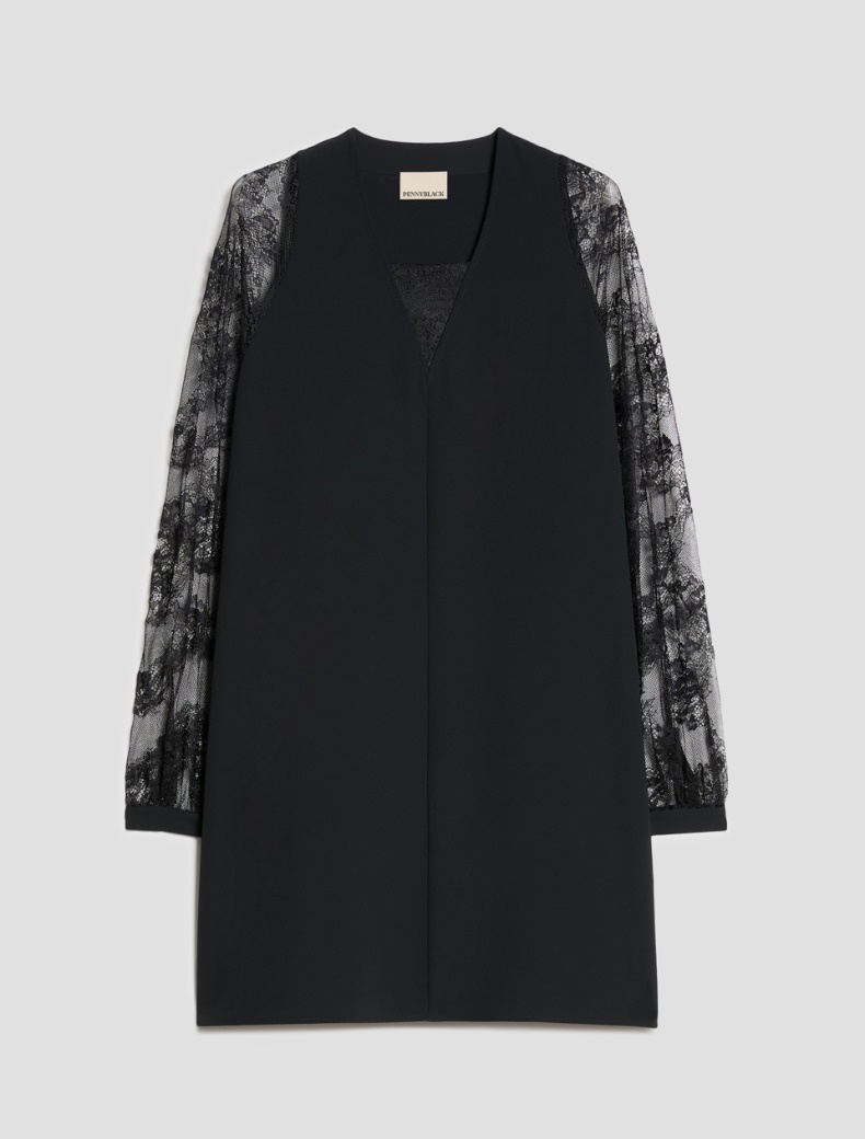 Twill and lace tunic dress - Pennyblack - 2