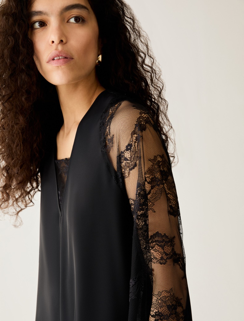 Twill and lace tunic dress - Pennyblack - 4