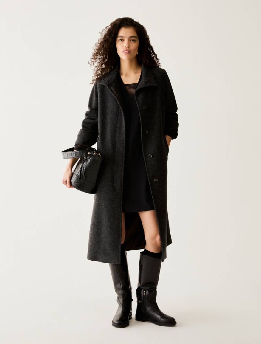 Twill and lace tunic dress - BLACK - Pennyblack - 5