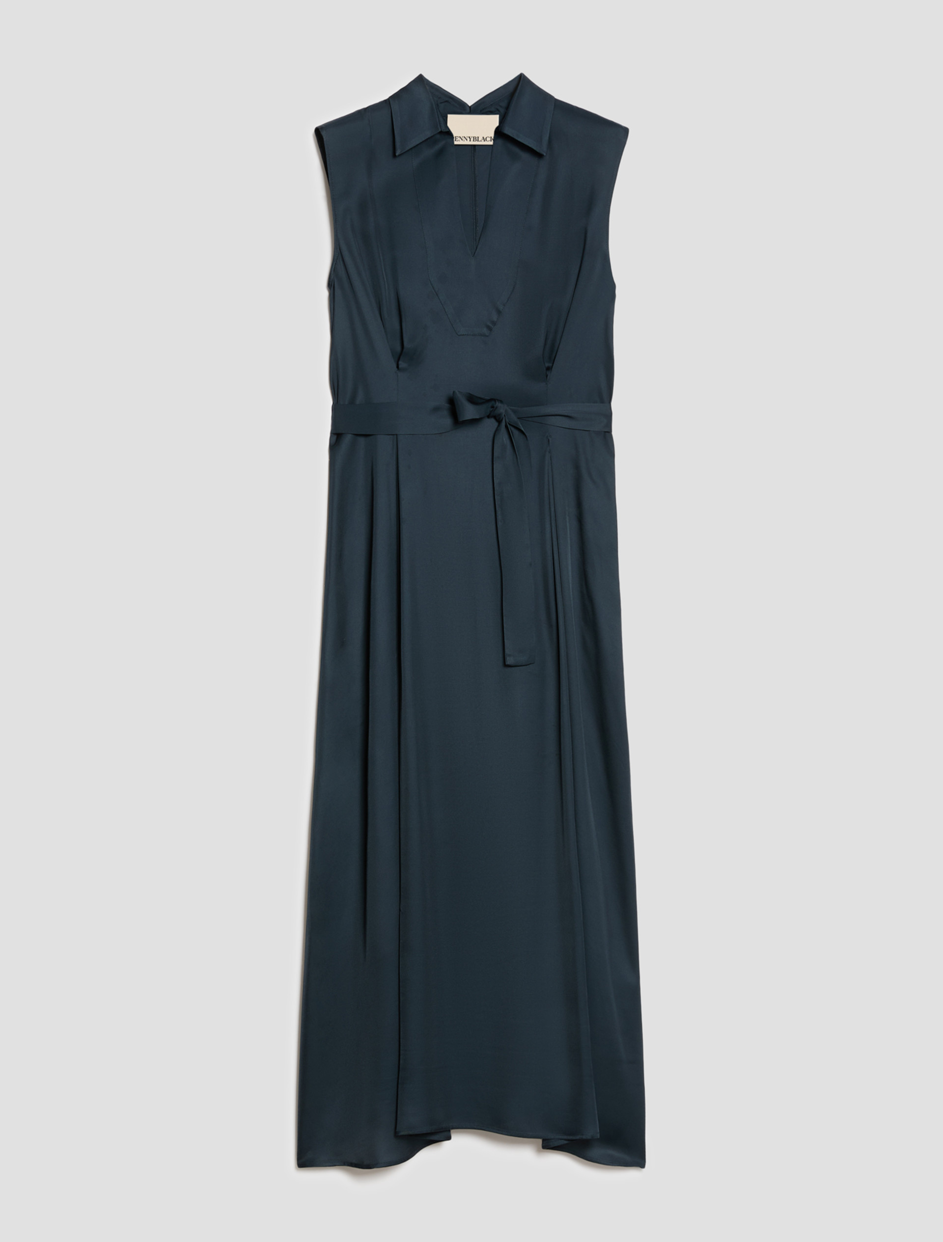 Fluid twill midi dress - NAVY - pennyblack