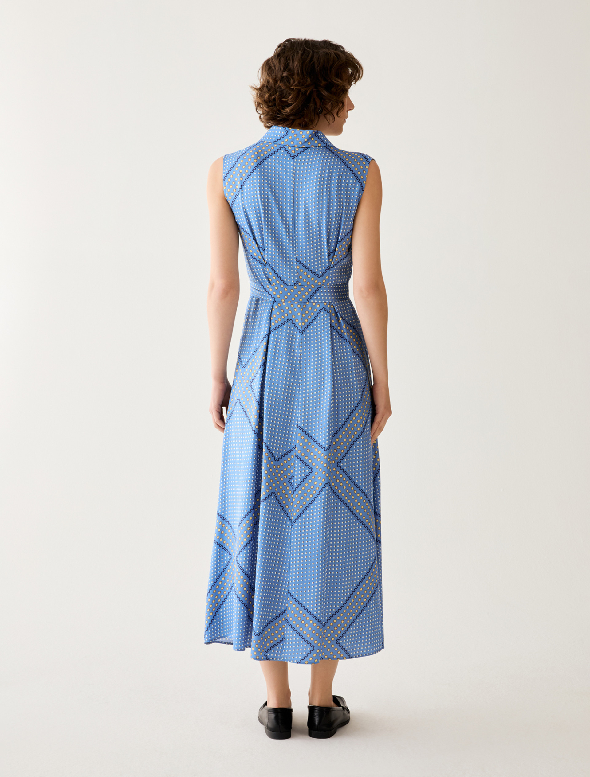 Fluid twill midi dress - PERIWINKLE BLUE - pennyblack