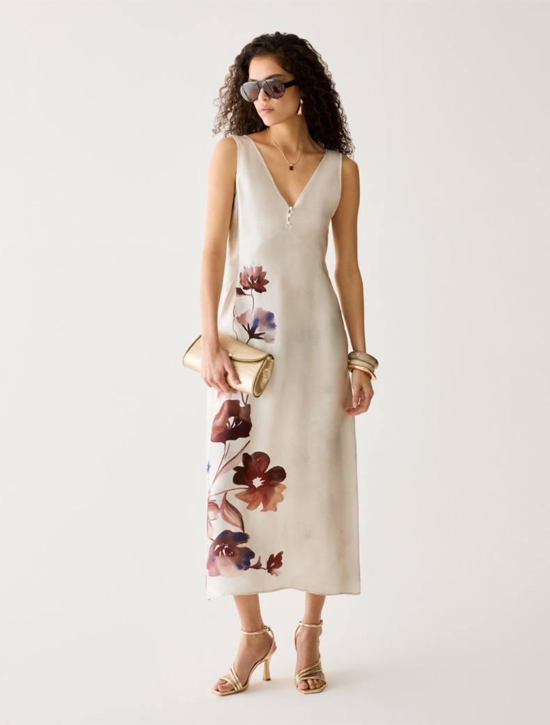 Floral silk satin dress - Pennyblack - 5