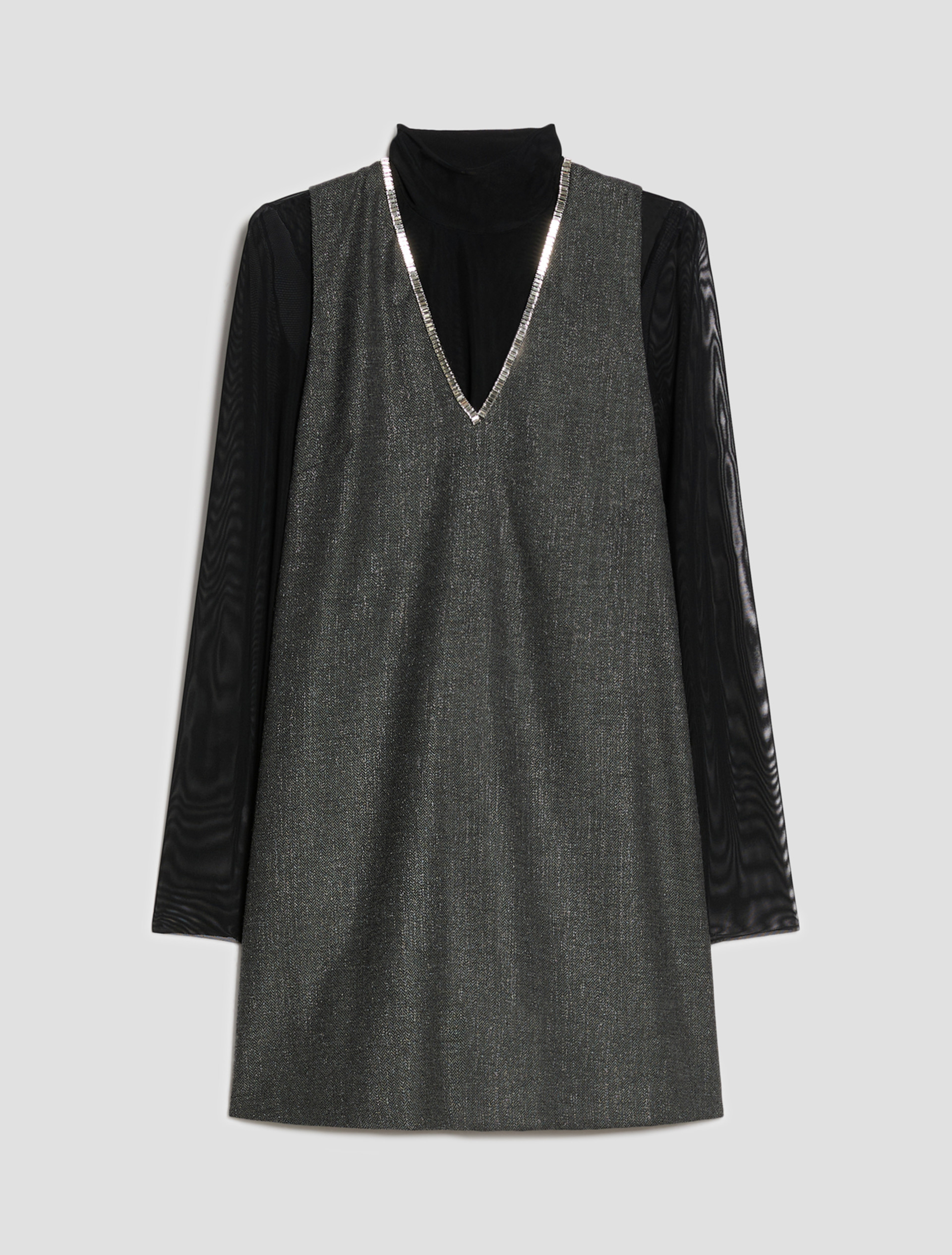 Chevron lamé dress with T-shirt - PEWTER - Pennyblack - 2