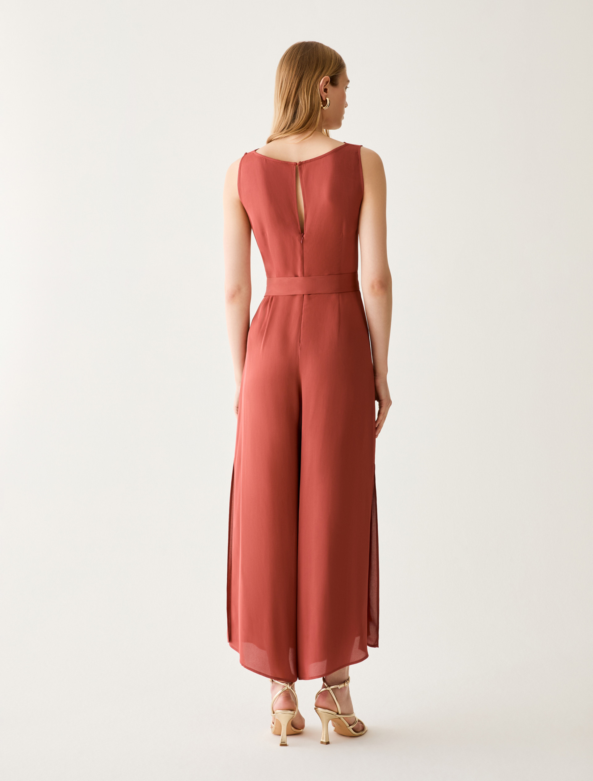 Double georgette jumpsuit - RED - pennyblack