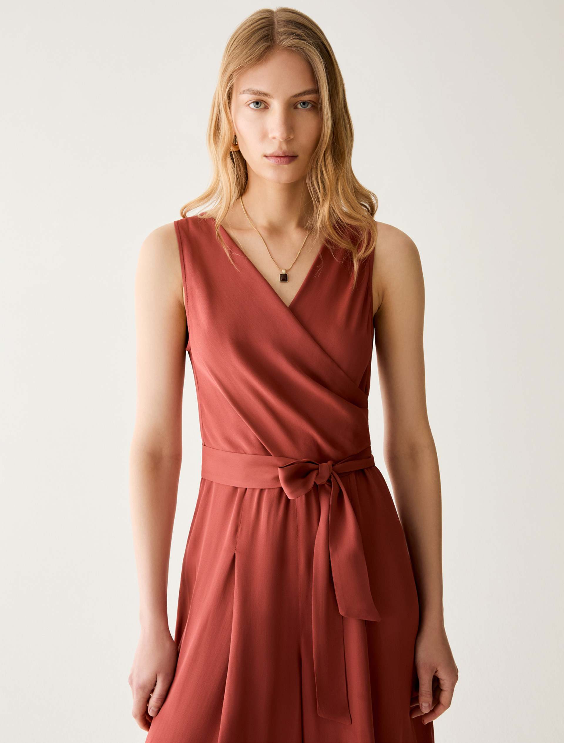 Double georgette jumpsuit - RED - pennyblack