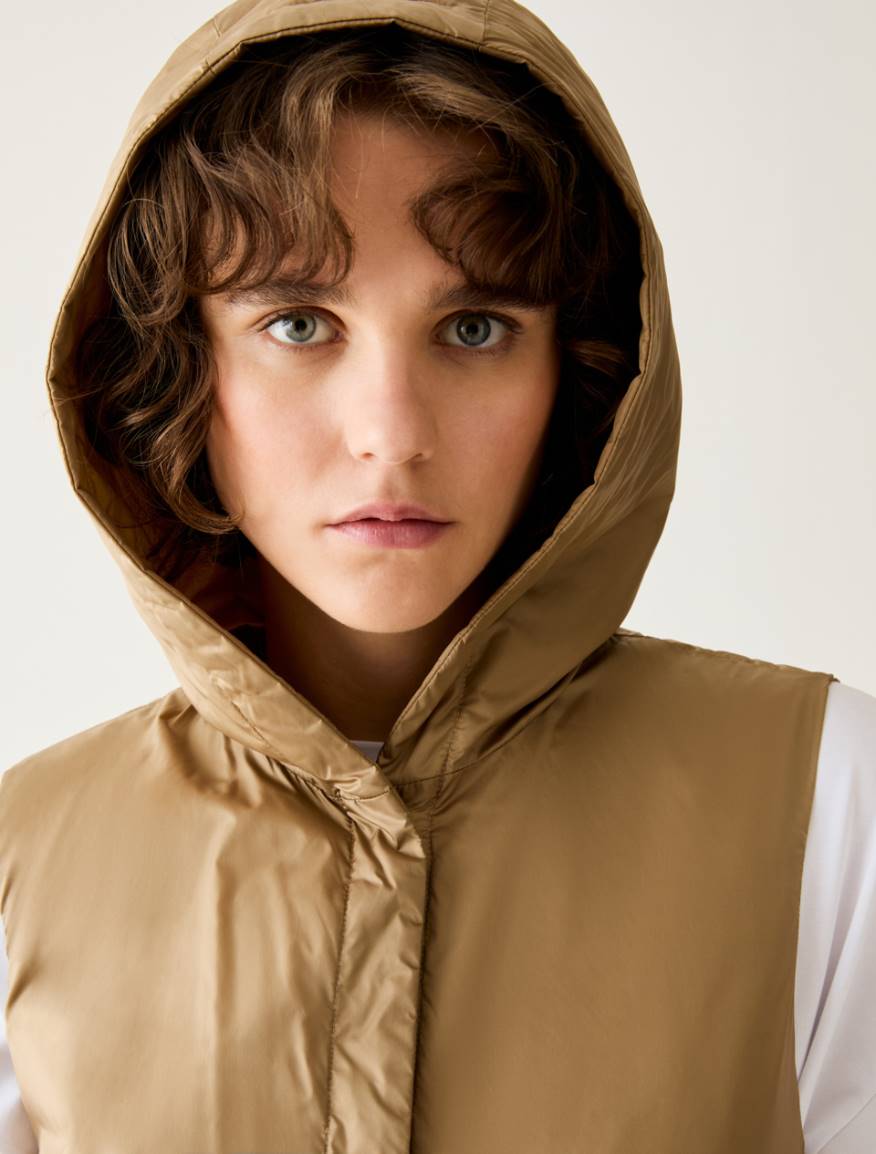 Water-repellent padded gilet - CAMEL - Pennyblack - 4