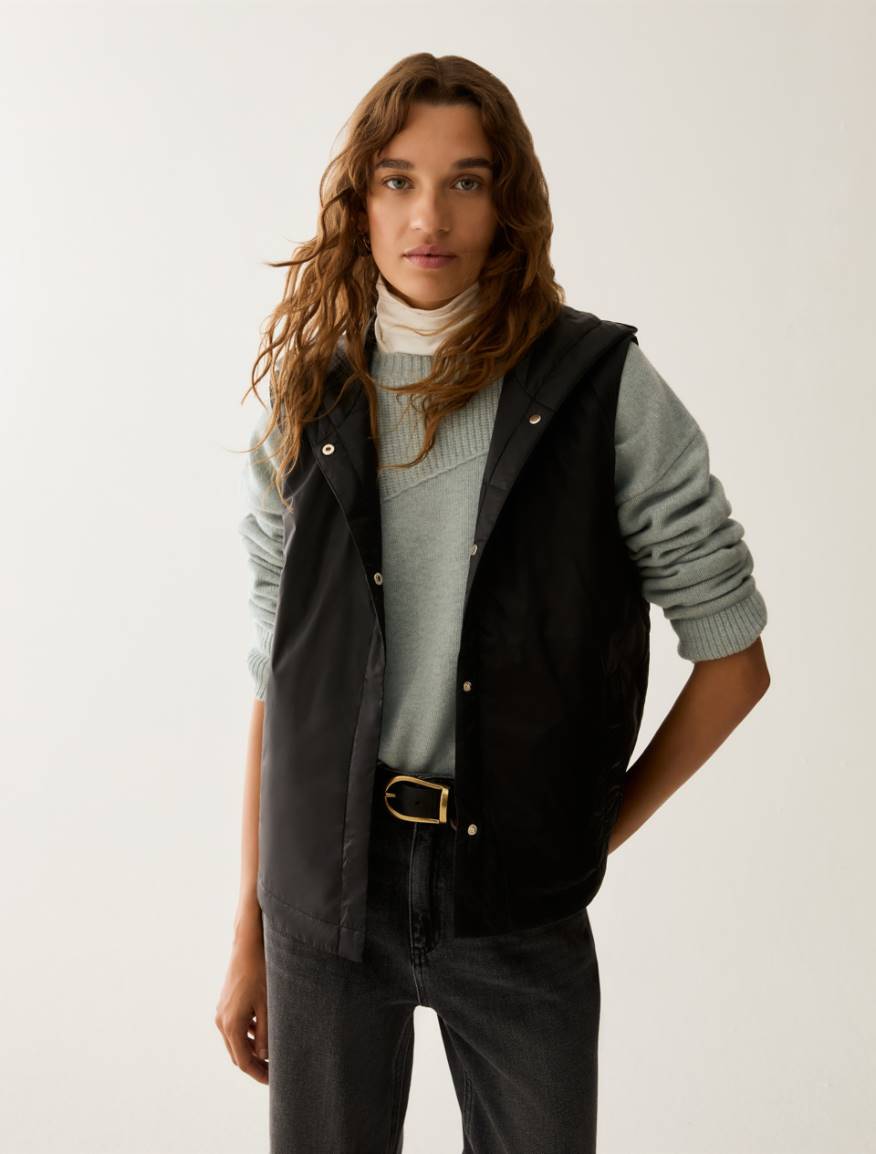 Water-repellent padded gilet - BLACK - Pennyblack
