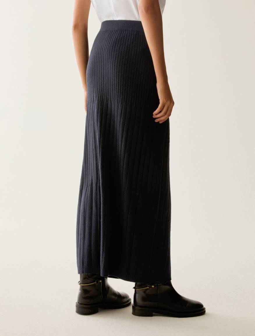 Ribbed knit skirt - BLACK - Pennyblack - 3