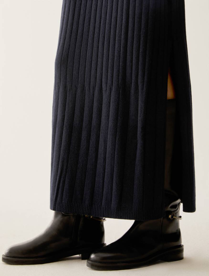Ribbed knit skirt - BLACK - Pennyblack - 4