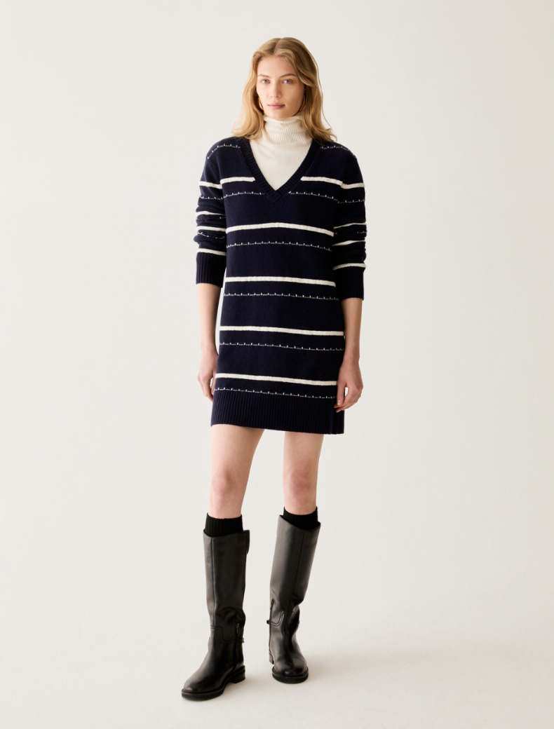 3D-striped knit dress - Pennyblack