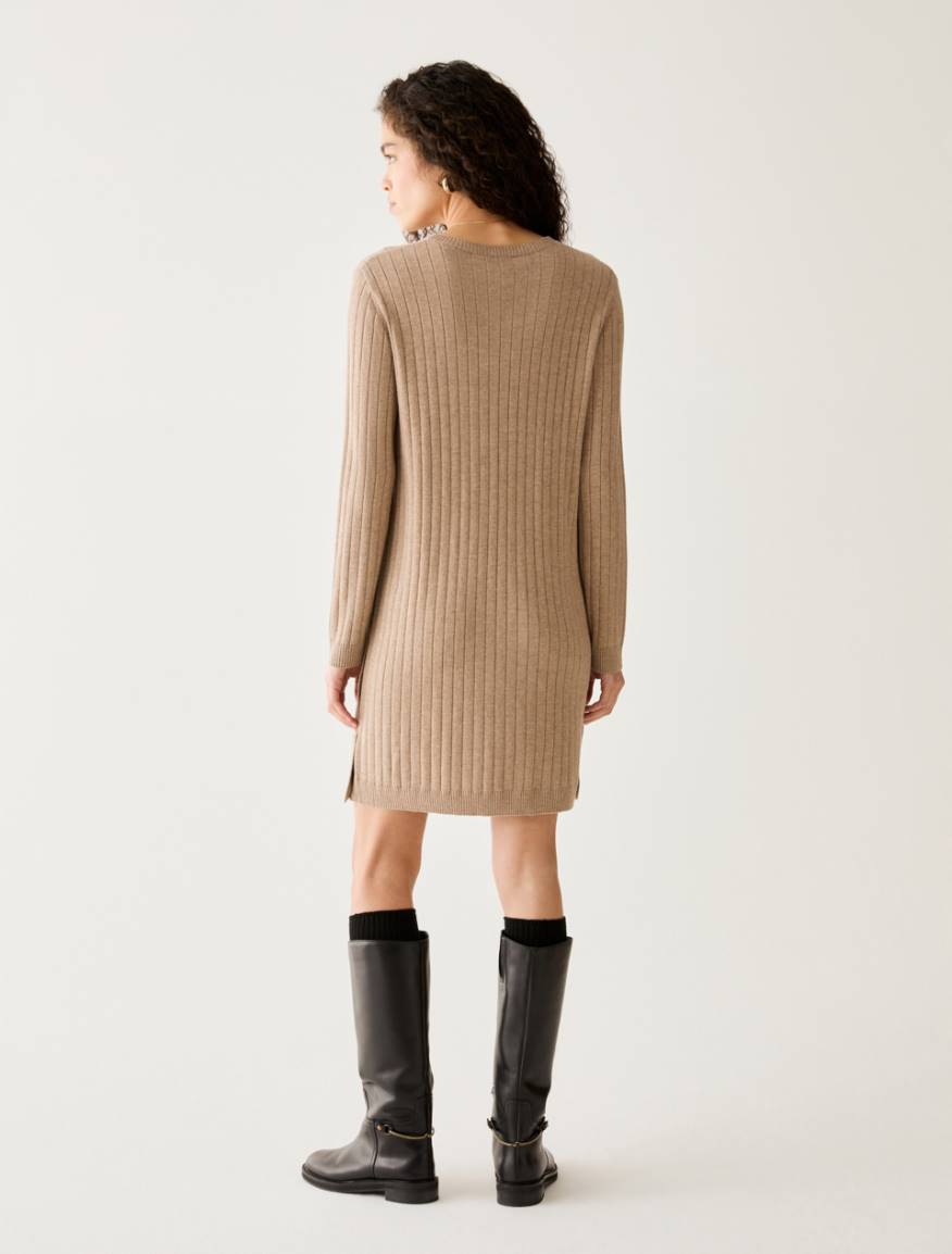Rib-knit dress - HAZELNUT BROWN - Pennyblack - 3