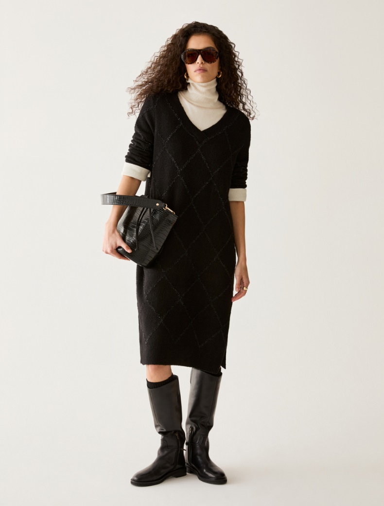 Argyle lamé knit dress - Pennyblack - 5