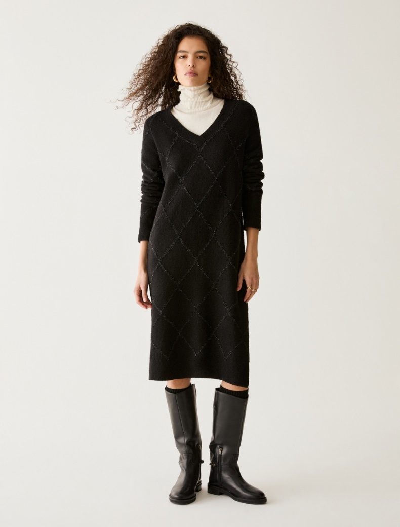 Argyle lamé knit dress - Pennyblack - 6