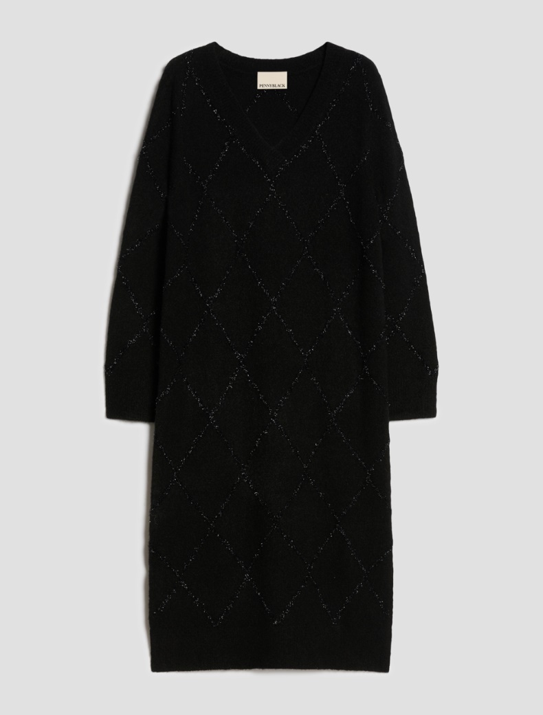 Argyle lamé knit dress - Pennyblack - 7