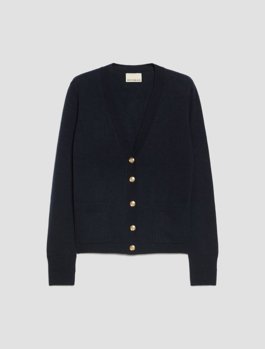Wool/cashmere cardigan - NAVY - Pennyblack - 2