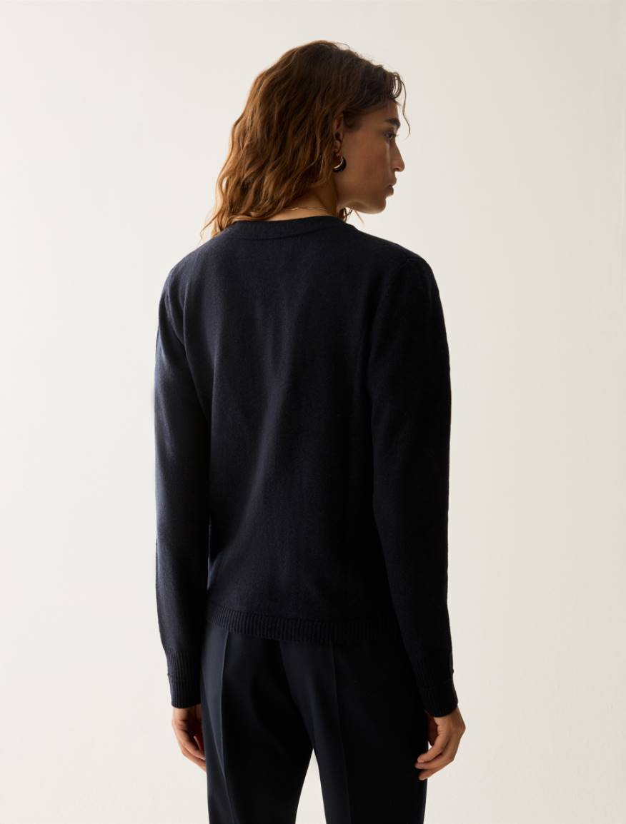Wool/cashmere cardigan - NAVY - Pennyblack - 3