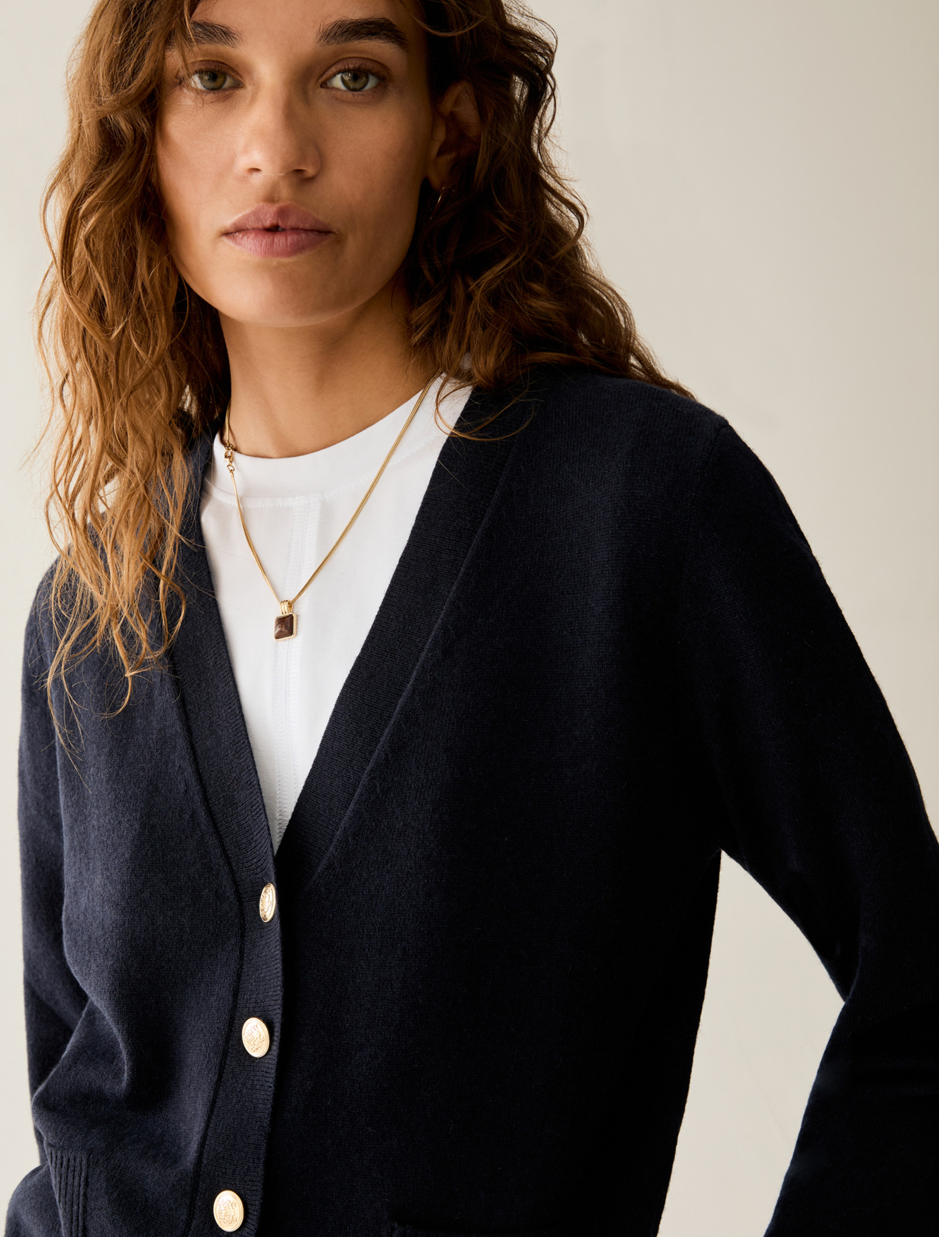 Wool/cashmere cardigan - NAVY - Pennyblack - 4