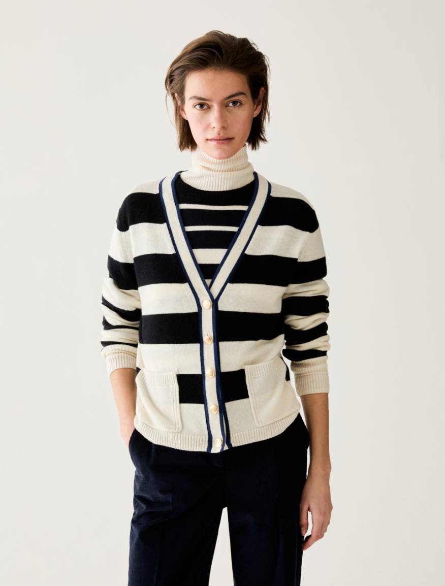 Wool/cashmere cardigan - BLACK - Pennyblack