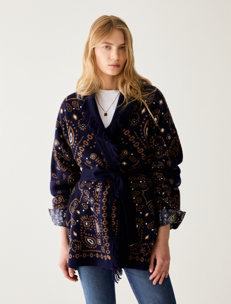 Fringed jacquard cardigan - Pennyblack