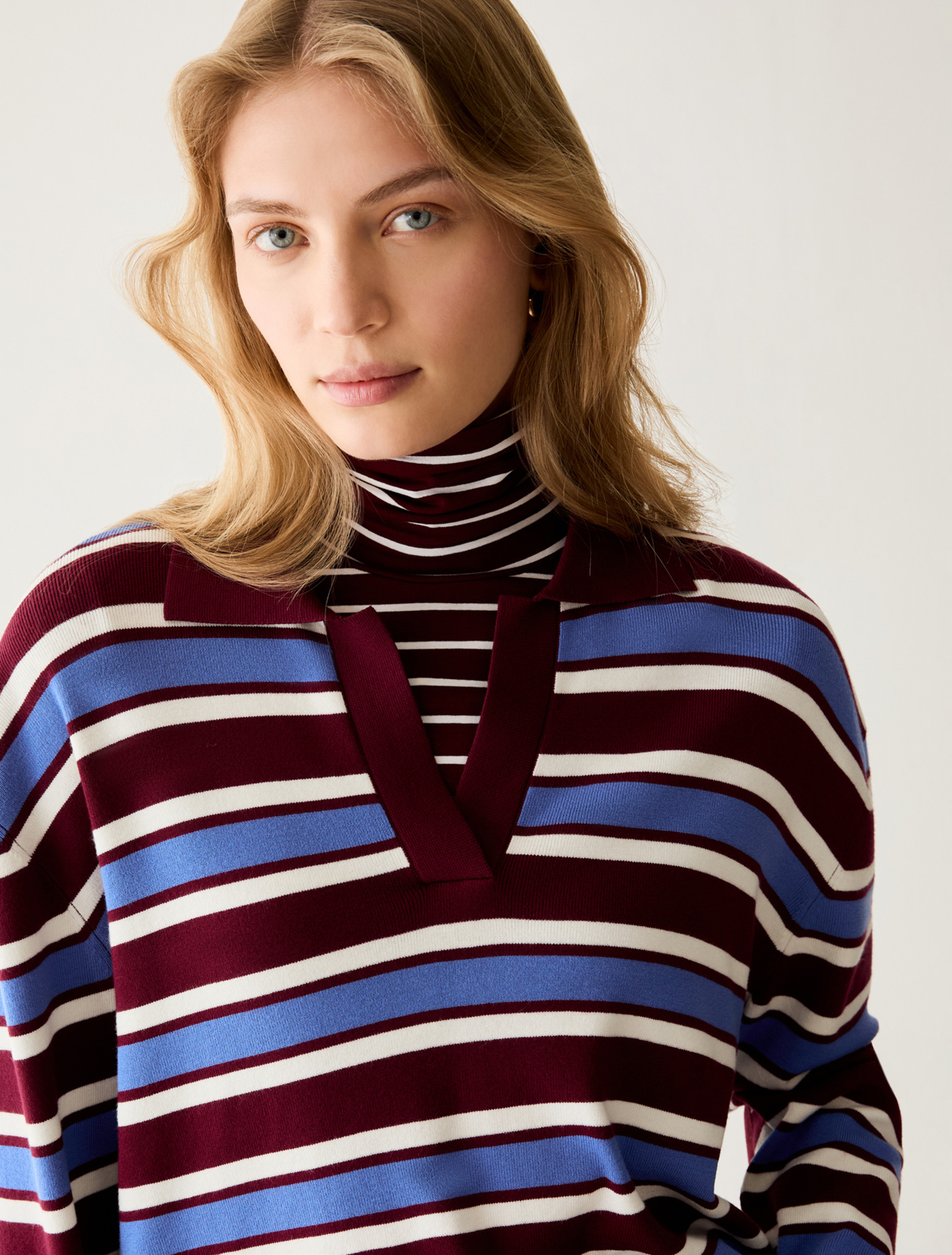 Fine-knit polo shirt - BORDEAUX - Pennyblack - 4