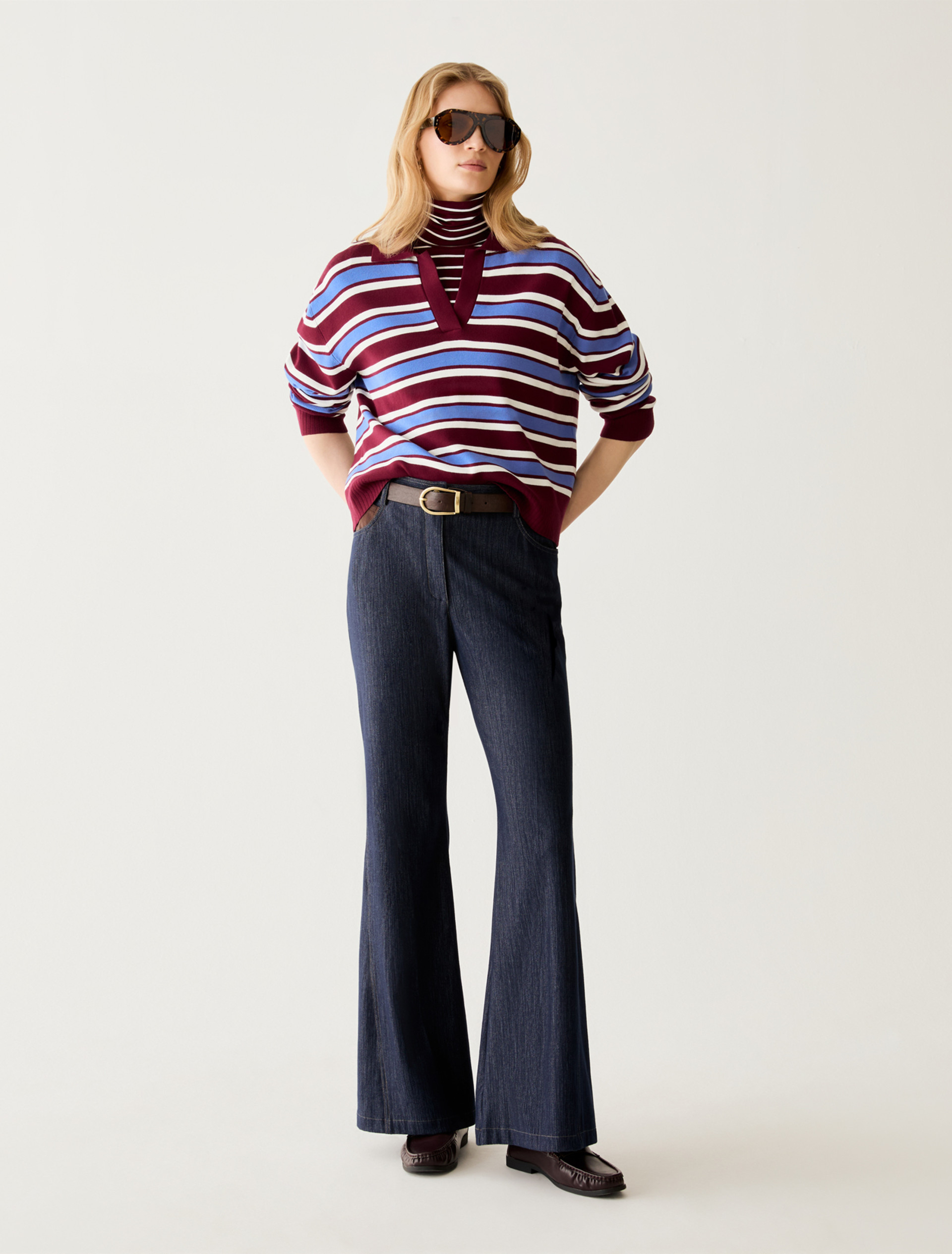 Fine-knit polo shirt - BORDEAUX - Pennyblack - 5