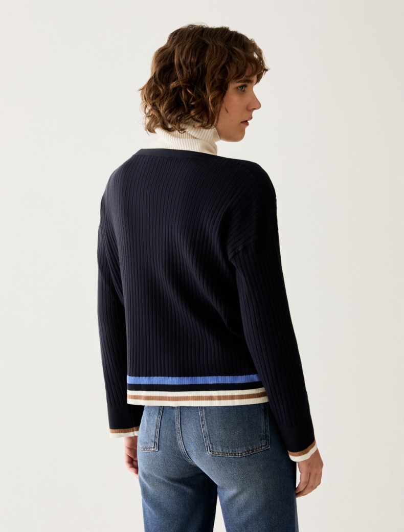Button-detail rib-knit jumper - Pennyblack - 3