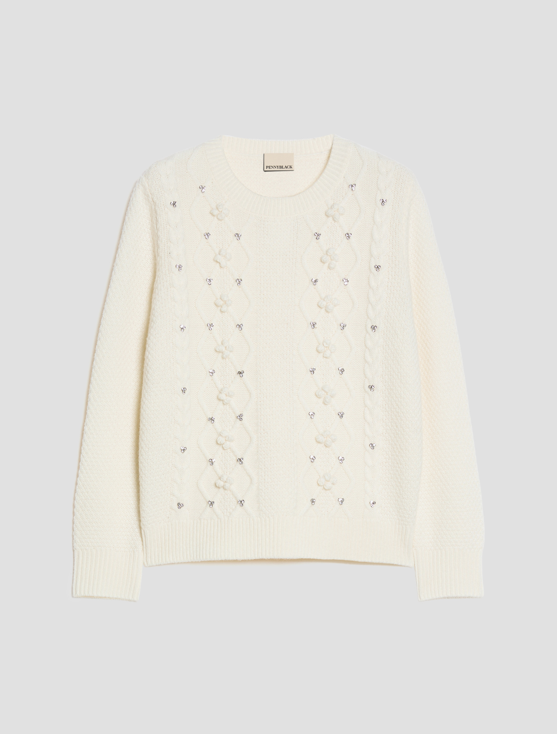 Diamond and Rhinestone Jumper - IVORY - Pennyblack - 2