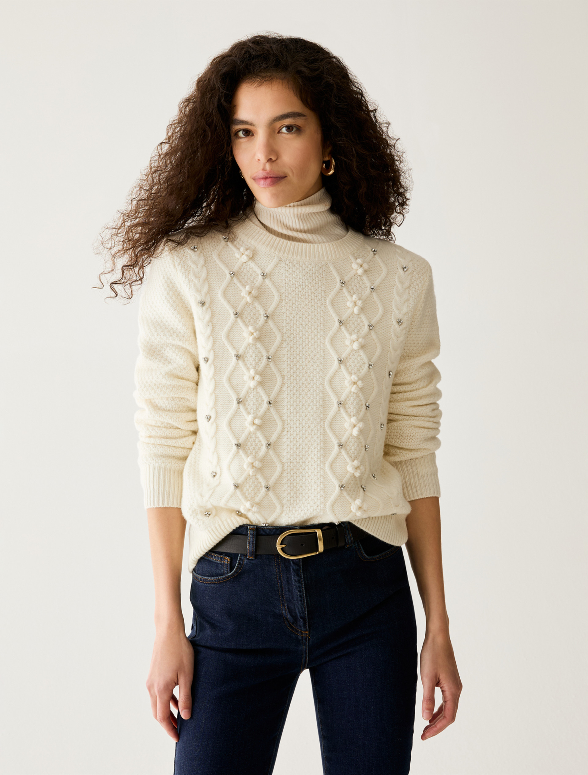 Diamond and Rhinestone Jumper - IVORY - Pennyblack - 1