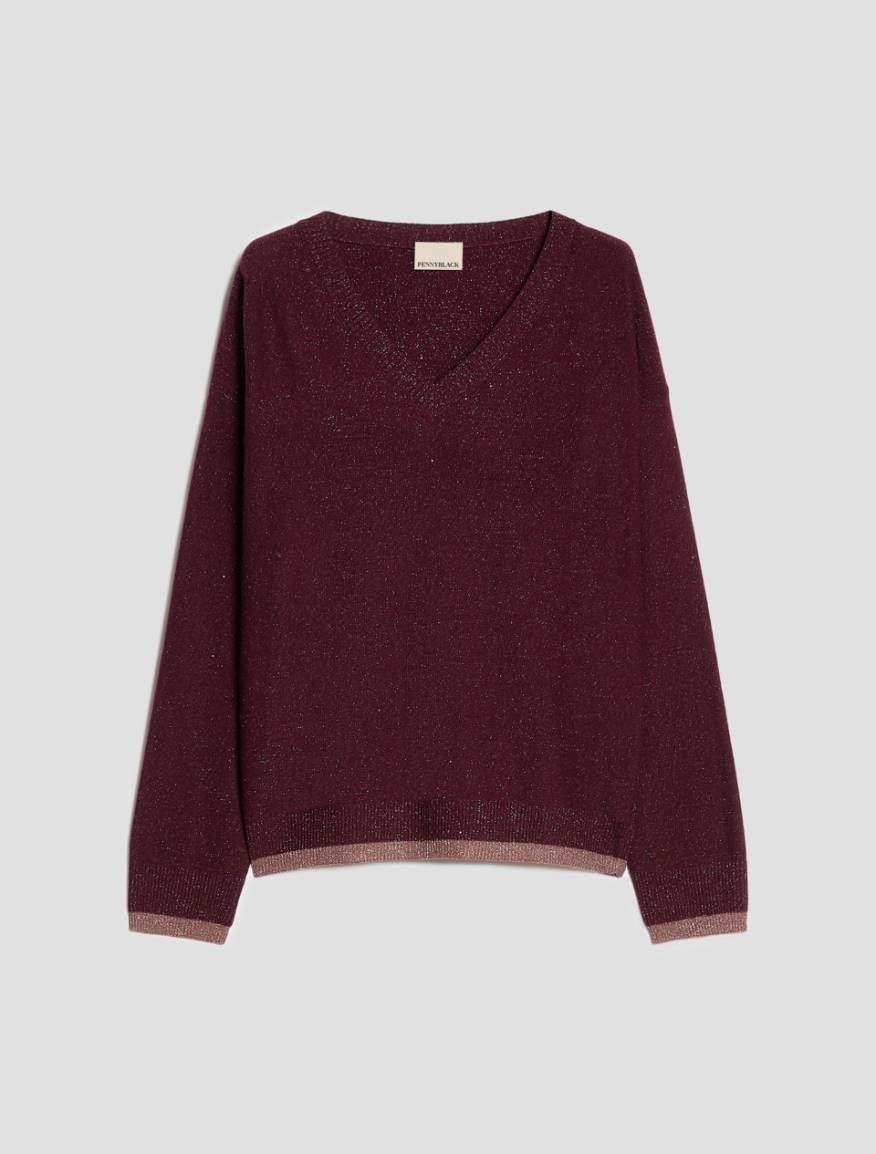 Micro-sequinned jumper - BORDEAUX - Pennyblack - 2