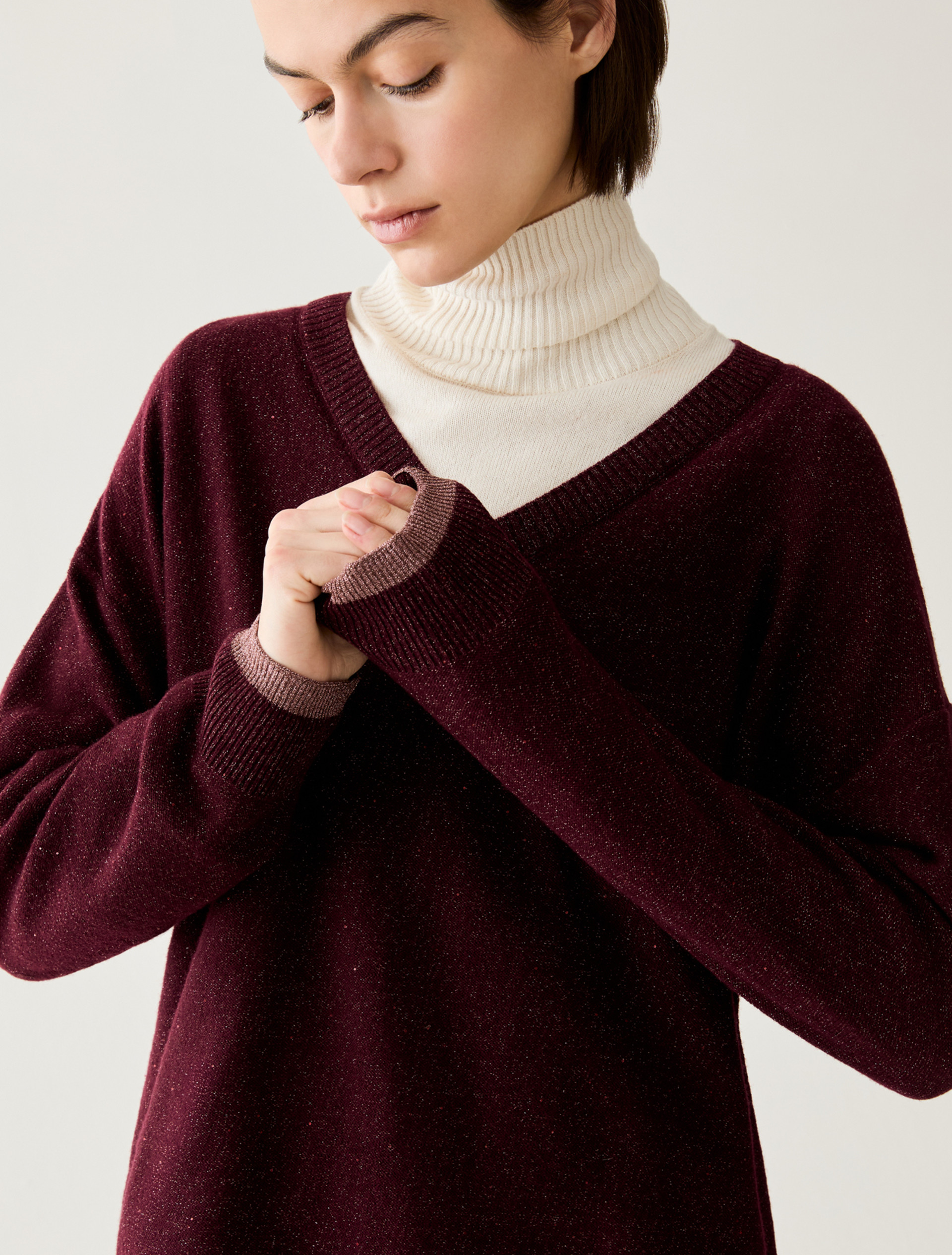 Micro-sequinned jumper - BORDEAUX - Pennyblack - 4