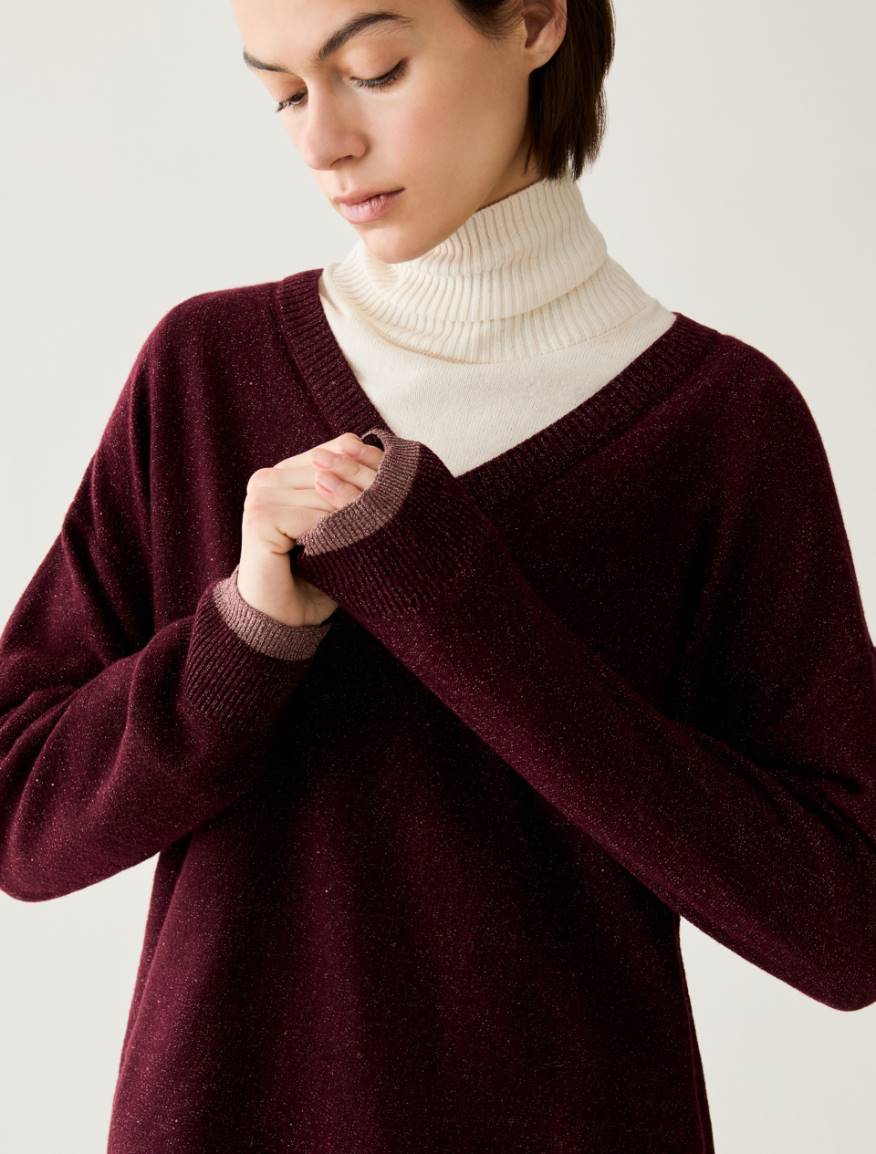 Micro-sequinned jumper - BORDEAUX - Pennyblack - 4