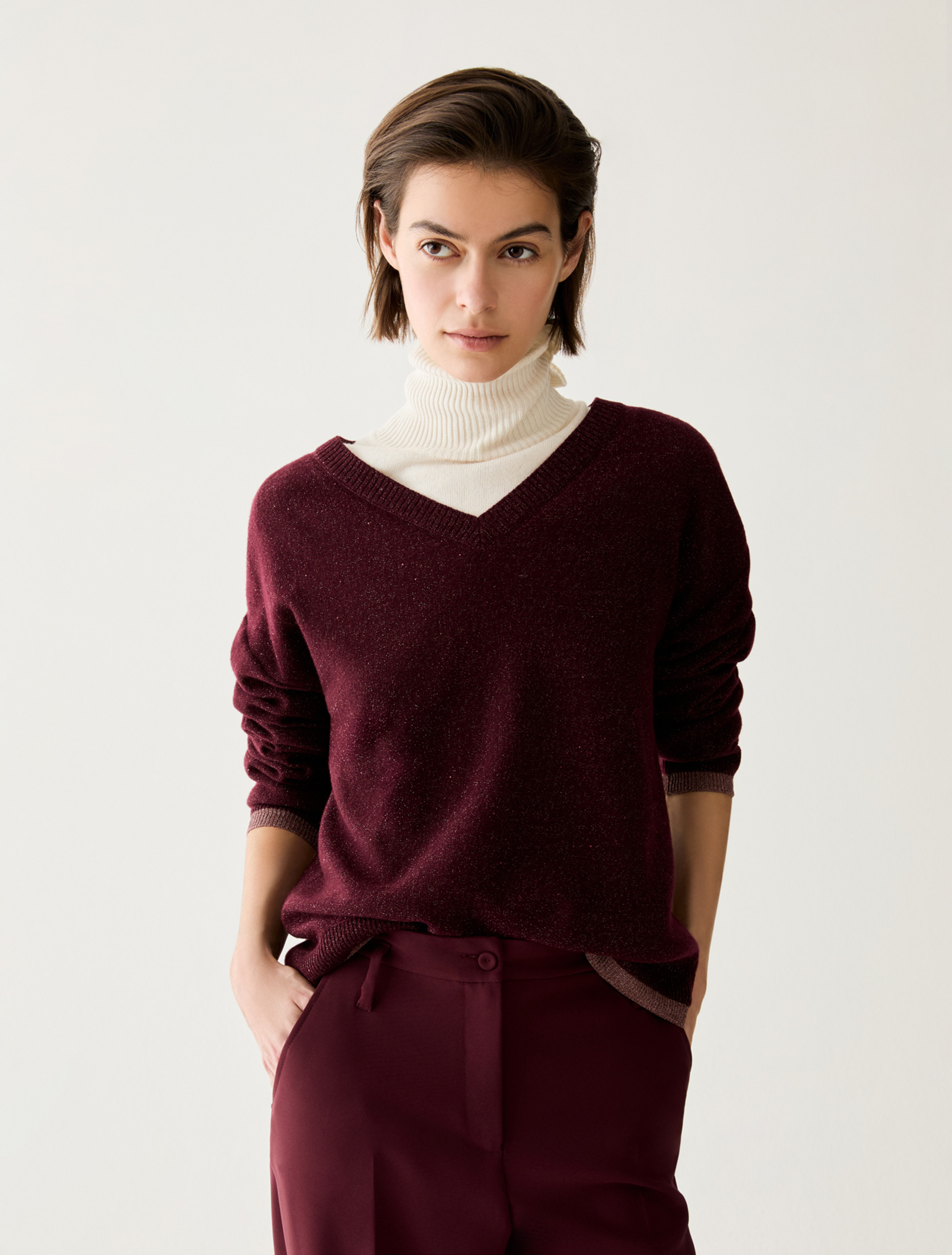 Micro-sequinned jumper - BORDEAUX - Pennyblack - 1