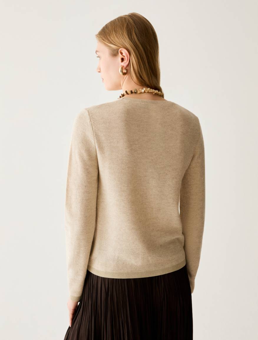Micro-sequinned jumper - BEIGE - Pennyblack - 3